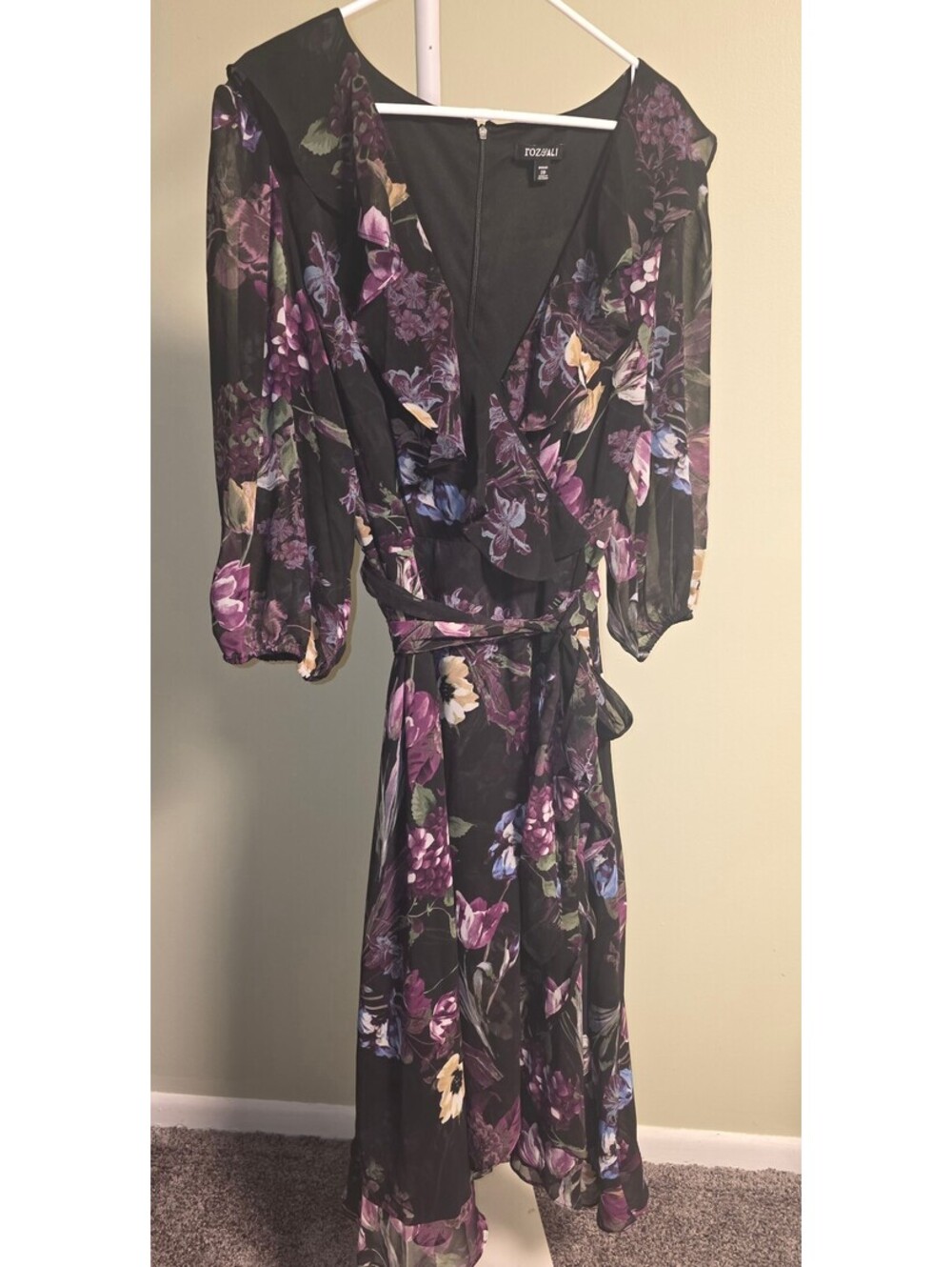 Roz & Ali Women's Floral Wrap Midi Dress Sz 20